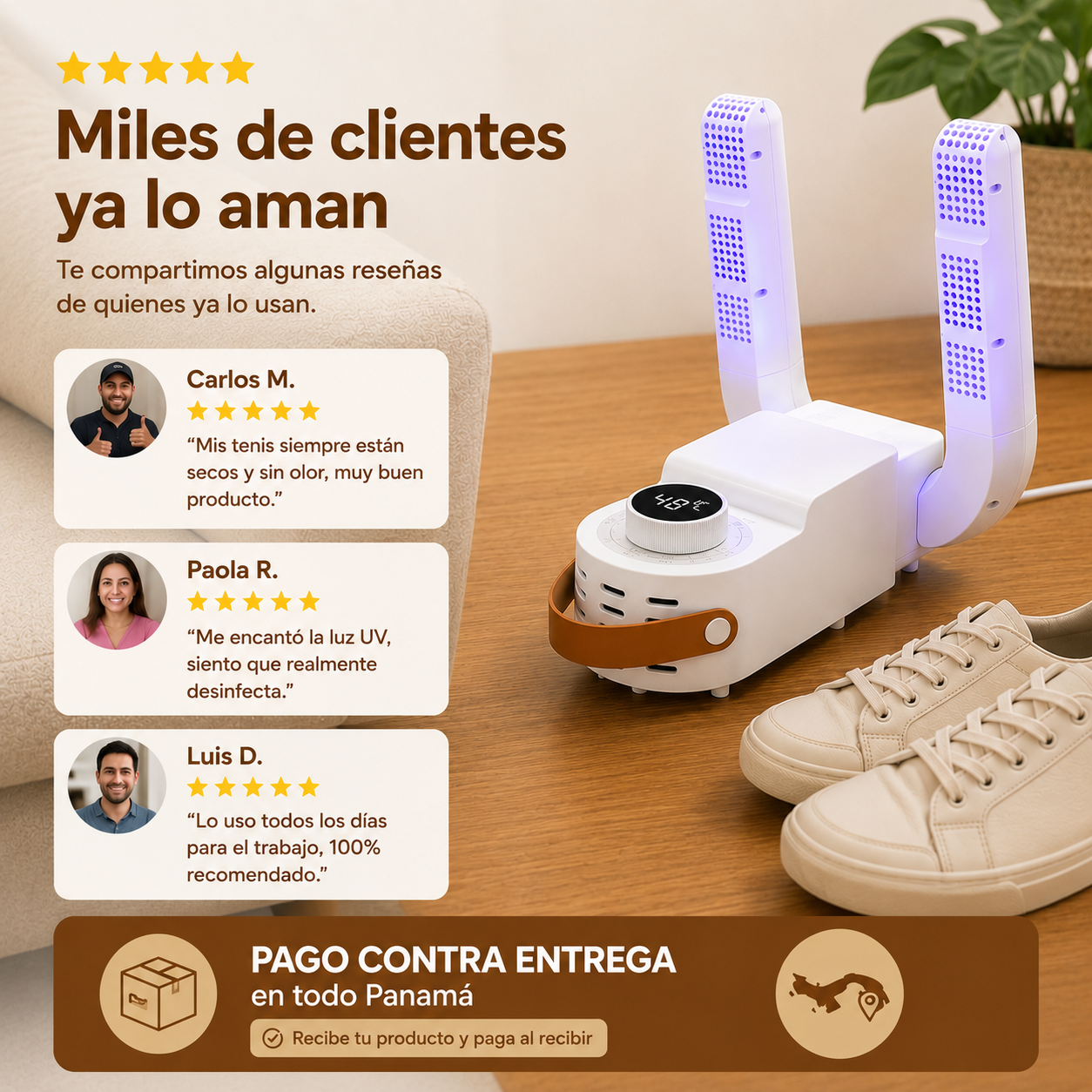 Secador anti bacterias para Zapatos 360°