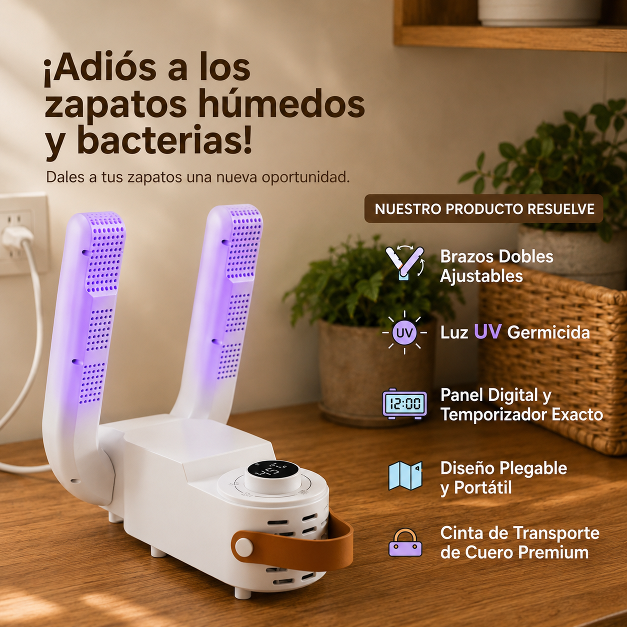 Secador anti bacterias para Zapatos 360°