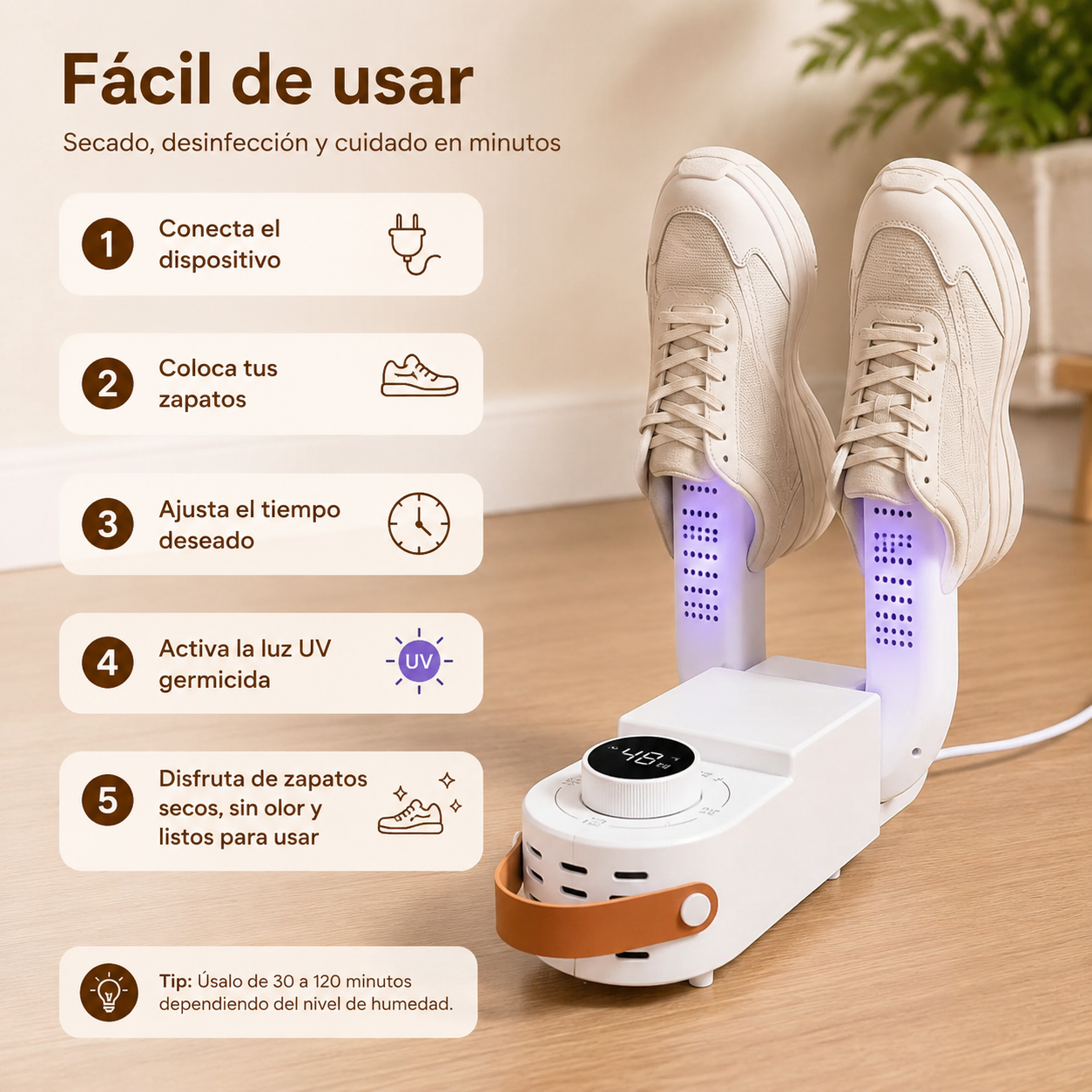 Secador anti bacterias para Zapatos 360°